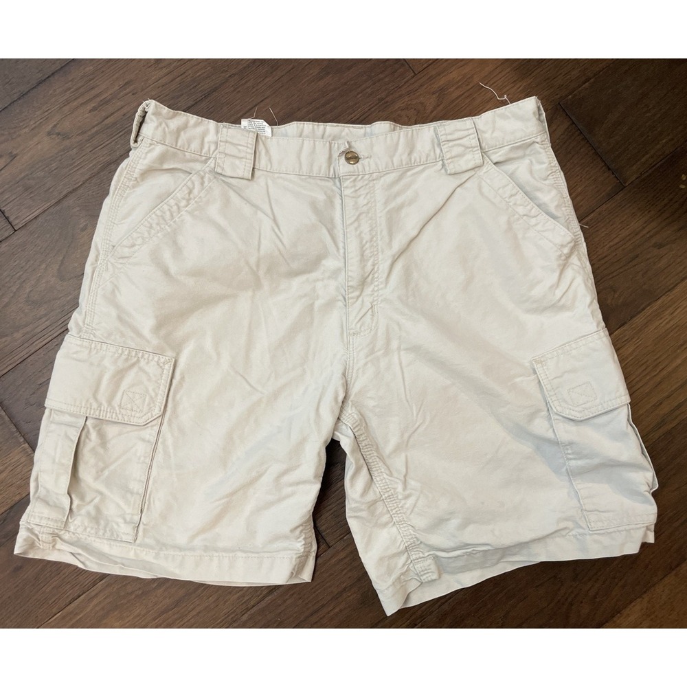 VTG Carhartt B143 PUT Men's 38 Cargo Work Shorts Light Beige GUC